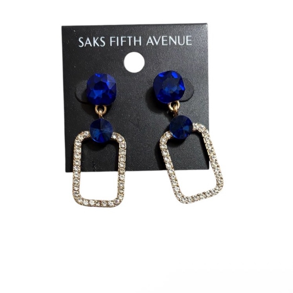 Saks Fifth Avenue Cobalt Geometric Earrings